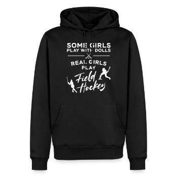 Hockey sur gazon avec lesquelles certaines filles jouent - Sweat à capuche Premium bio Homme - noir - Devant - Nico (187cm)