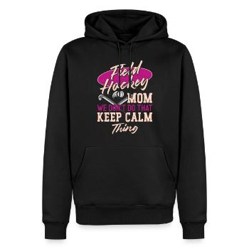 Hockey sur gazon Maman Hockey sur gazon Maman - Sweat à capuche Premium bio Homme - noir - Devant - Nico (187cm)