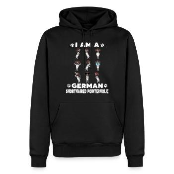 Deutsch Kurzhaar Hund Deutscher Kurzhaariger - Männer Premium Bio Hoodie - Schwarz - Vorne - Nico (187cm)