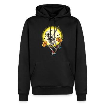 Halloween Skateboarding Skelett Skateboarder - Männer Premium Bio Hoodie - Schwarz - Vorne - Nico (187cm)