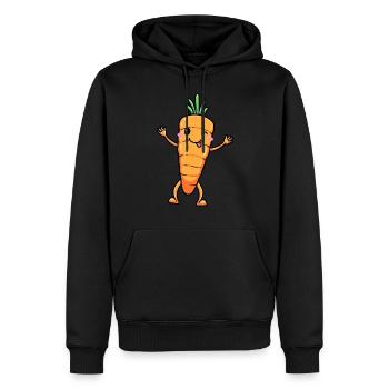 Carotte, Émoticône, Légume, Végétalien, Végétarien - Sweat à capuche Premium bio Homme - noir - Devant - Nico (187cm)