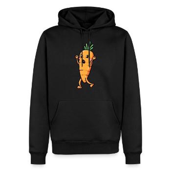 Carotte, Émoticône, Légume, Végétalien, Végétarien - Sweat à capuche Premium bio Homme - noir - Devant - Nico (187cm)