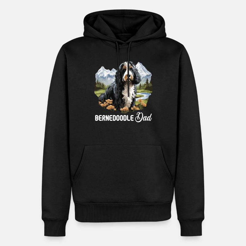 Hund Bernedoodle - Männer Premium Bio Hoodie - Schwarz