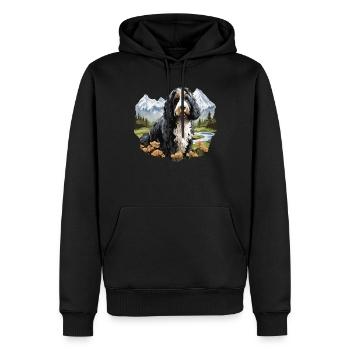 Dog Bernedoodle - Men’s Premium Organic Hoodie - black - Front - Nico (187cm)