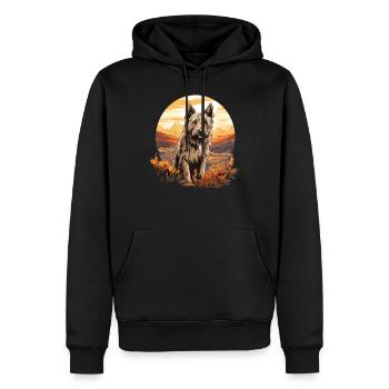 Dog Berger Picard - Men’s Premium Organic Hoodie - black - Front - Nico (187cm)