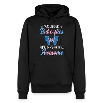 Cadeaux d’amoureux des papillons - Sweat à capuche Premium bio Homme - noir - Devant - Nico (187cm)