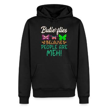 Cadeaux d’amoureux des papillons - Sweat à capuche Premium bio Homme - noir - Devant - Nico (187cm)