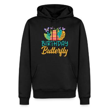 Cadeaux d’amoureux des papillons - Sweat à capuche Premium bio Homme - noir - Devant - Nico (187cm)