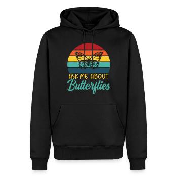 Cadeaux d’amoureux des papillons - Sweat à capuche Premium bio Homme - noir - Devant - Nico (187cm)