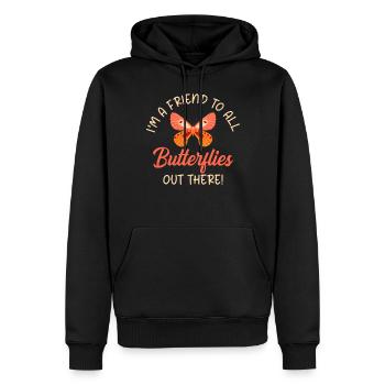 Cadeaux d’amoureux des papillons - Sweat à capuche Premium bio Homme - noir - Devant - Nico (187cm)