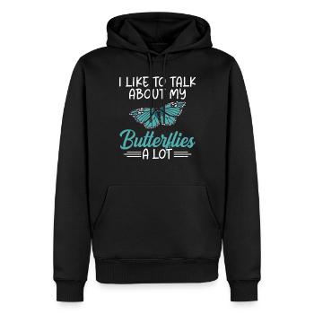 Cadeaux d’amoureux des papillons - Sweat à capuche Premium bio Homme - noir - Devant - Nico (187cm)