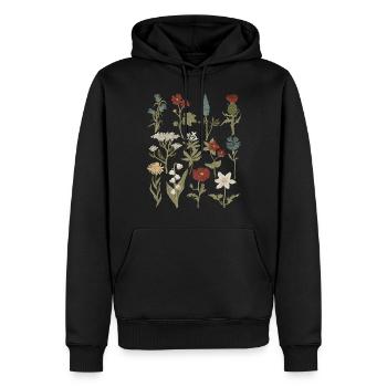 Wildblumen - Männer Premium Bio Hoodie - Schwarz - Vorne - Nico (187cm)