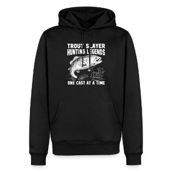 Fischen Forelle Lachs Fischer Angler Barsch - Männer Premium Bio Hoodie - Schwarz - Vorne - Nico (187cm)