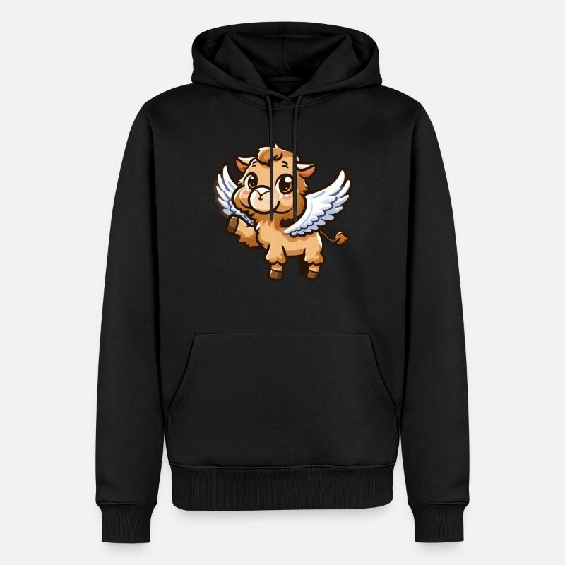 Angel Camel: Celestial Comic Style - Sweat à capuche Premium bio Homme - noir