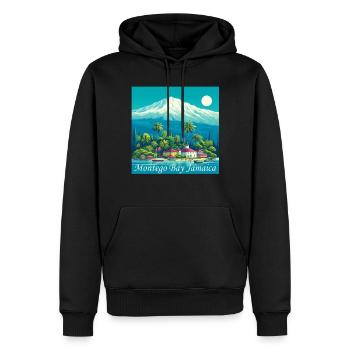 Montego Bay Erlebnis: Das ultimative - Männer Premium Bio Hoodie - Schwarz - Vorne - Nico (187cm)