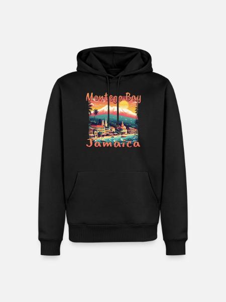 Montego Bay Vibes: Grunge-Stil Jamaika-Design - Männer Premium Bio Hoodie - Schwarz