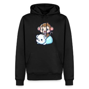 Ours polaire Mignon Singe de Compagnie - Sweat à capuche Premium bio Homme - noir - Devant - Nico (187cm)