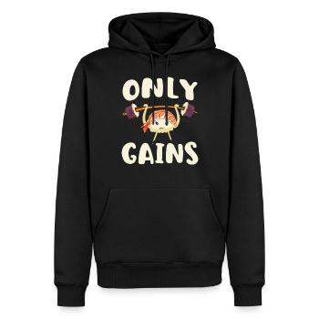 Gagne seulement Bodybuilder Musculation Haltérophilie - Sweat à capuche Premium bio Homme - noir - Devant - Nico (187cm)