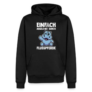 Nilpferd Flusspferd - Männer Premium Bio Hoodie - Schwarz - Vorne - Nico (187cm)