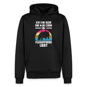 Nilpferd Flusspferd - Männer Premium Bio Hoodie - Schwarz - Vorne - Nico (187cm)