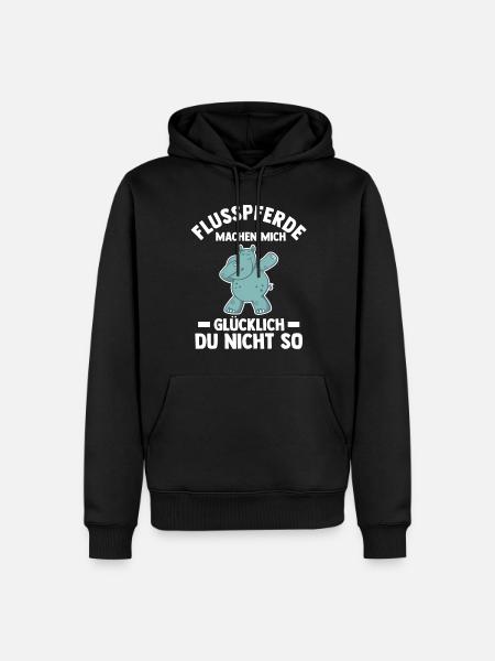 Nilpferd Flusspferd - Männer Premium Bio Hoodie - Schwarz