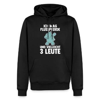 Nilpferd Flusspferd - Männer Premium Bio Hoodie - Schwarz - Vorne - Nico (187cm)