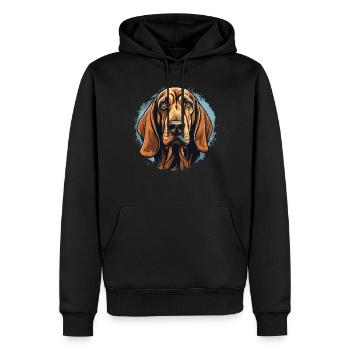 Hund Bloodhound - Männer Premium Bio Hoodie - Schwarz - Vorne - Nico (187cm)