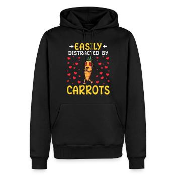 facilement distrait par les carottes légumes végétarien - Sweat à capuche Premium bio Homme - noir - Devant - Nico (187cm)