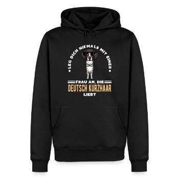 Deutsch Kurzhaar Hund Deutscher Kurzhaariger - Männer Premium Bio Hoodie - Schwarz - Vorne - Nico (187cm)
