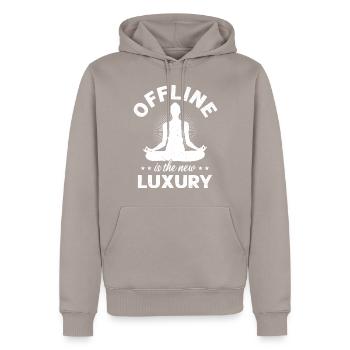 Trennen Sie sich von den sozialen Medien Ablenkung - Männer Premium Bio Hoodie - Taupe - Vorne - Nico (187cm)