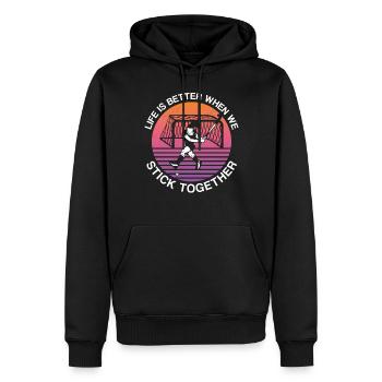 Field Hockey Life Is Better When - Männer Premium Bio Hoodie - Schwarz - Vorne - Nico (187cm)
