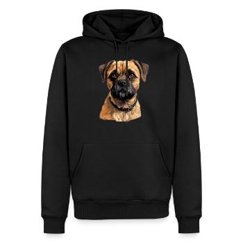 Chien Border Terrier - Sweat à capuche Premium bio Homme - noir - Devant - Nico (187cm)