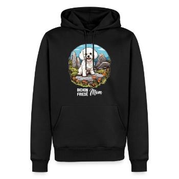 Hund Bichon Friesé - Männer Premium Bio Hoodie - Schwarz - Vorne - Nico (187cm)