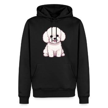 Hund Bichon Friesé - Männer Premium Bio Hoodie - Schwarz - Vorne - Nico (187cm)
