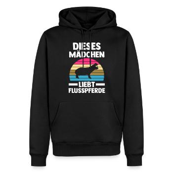 Nilpferd Flusspferd - Männer Premium Bio Hoodie - Schwarz - Vorne - Nico (187cm)
