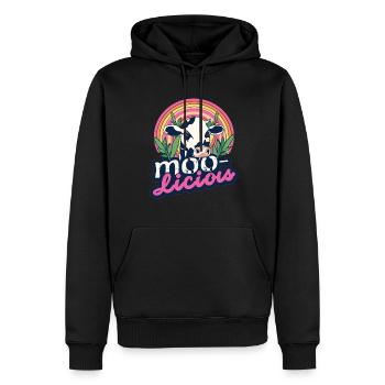 Vache Vaches Moo-Licious Farmer Tête De Vache - Sweat à capuche Premium bio Homme - noir - Devant - Nico (187cm)