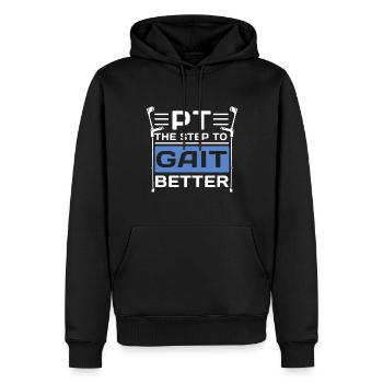 PT Physiotherapie Physiotherapeutin Job - Männer Premium Bio Hoodie - Schwarz - Vorne - Nico (187cm)