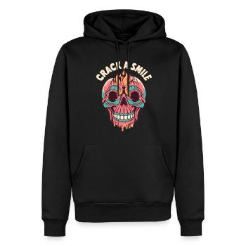 Crânes Crack A Smile Totenkopf Crâne - Sweat à capuche Premium bio Homme - noir - Devant - Nico (187cm)