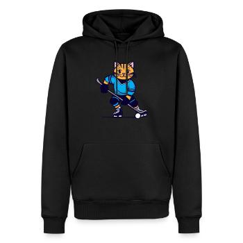 Hockey sur glace enfants chat I drôles d’animaux | Sport - Sweat à capuche Premium bio Homme - noir - Devant - Nico (187cm)