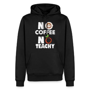 Pas de café Pas de professeur d’enseignement: École de professeurs de café - Sweat à capuche Premium bio Homme - noir - Devant - Nico (187cm)