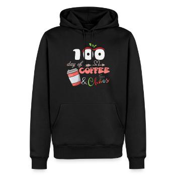 100 Days of Coffee & Chaos - Coffee Teacher School - Men’s Premium Organic Hoodie - black - Front - Nico (187cm)