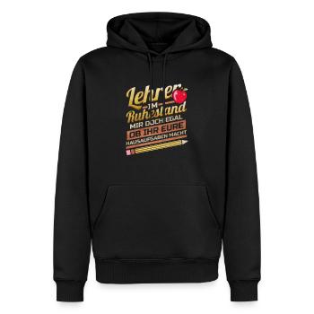 Lehrer im Ruhestand Lustig Pension Schule Rente - Männer Premium Bio Hoodie - Schwarz - Vorne - Nico (187cm)
