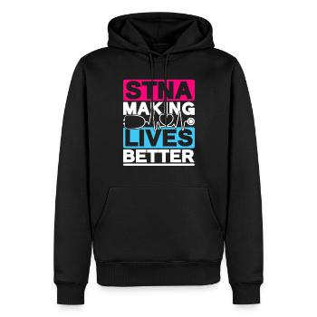 Altenpflegehelfer Pflegehelfer Pflegehelferin - Männer Premium Bio Hoodie - Schwarz - Vorne - Nico (187cm)