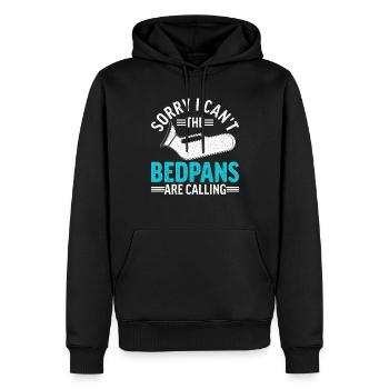 Altenpflegehelfer Pflegehelfer Bettpfanne - Männer Premium Bio Hoodie - Schwarz - Vorne - Nico (187cm)