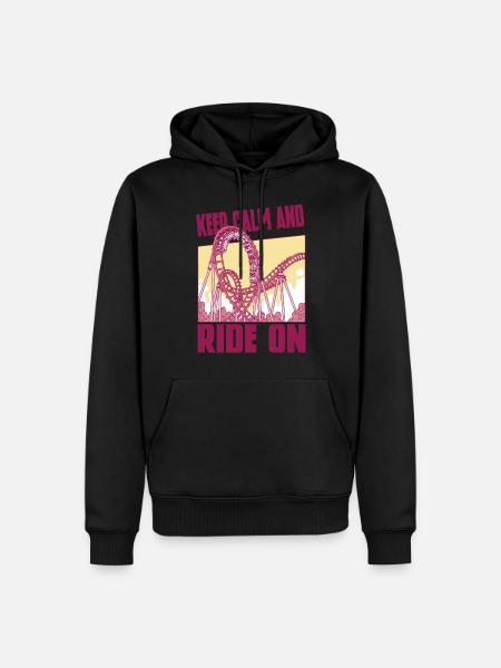 Achterbahnvergnügungspark Achterbahnfahrt - Männer Premium Bio Hoodie - Schwarz