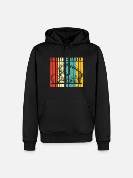 Achterbahnvergnügungspark Achterbahnfahrt - Männer Premium Bio Hoodie - Schwarz