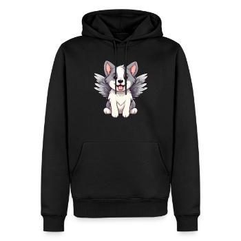 Cute Angel Husky Comic - Men’s Premium Organic Hoodie - black - Front - Nico (187cm)