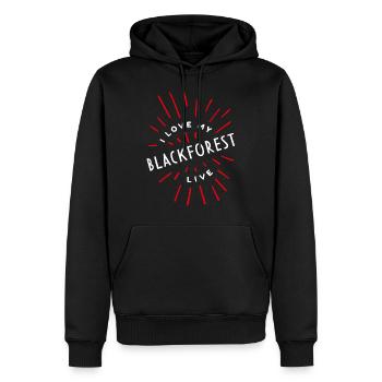 Schwarzwald Dorf Dorfleben Landei Bauern Land - Männer Premium Bio Hoodie - Schwarz - Vorne - Nico (187cm)