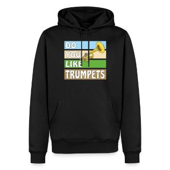 DO YOU LIKE TRUMPETS - Männer Premium Bio Hoodie - Schwarz - Vorne - Nico (187cm)