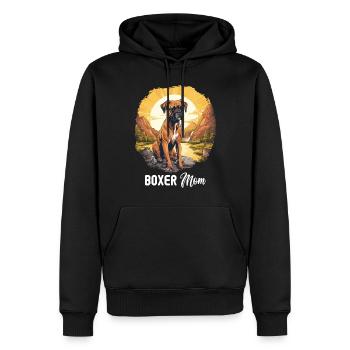 Chien Boxer - Sweat à capuche Premium bio Homme - noir - Devant - Nico (187cm)